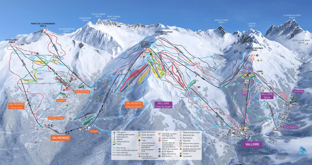 Mapa tras narciarskich 2 Doliny Valmeinier Valloire